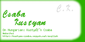 csaba kustyan business card